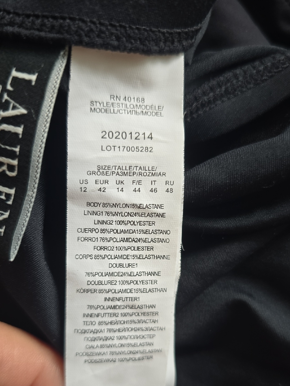 Ralph Lauren BLACK Halter Side-Tie Tummy Control One Piece Swimsuit Size 12 $144 - Picture 9 of 9